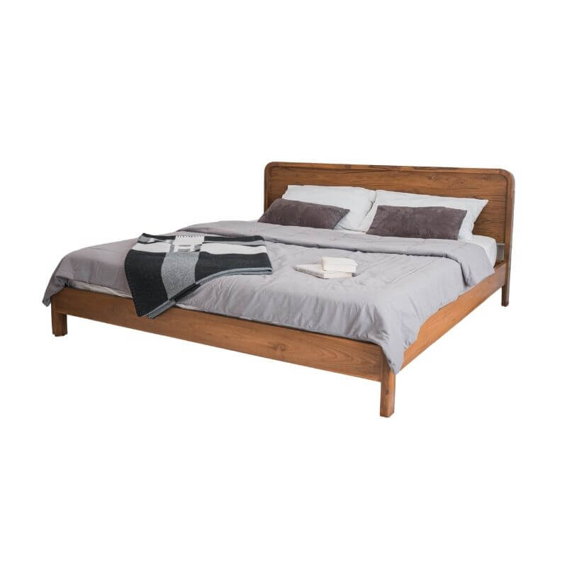 เตียงนอนไม้สัก 6 ฟุต SIGNATURE ONCE รุ่น SO - 011 สีทีค